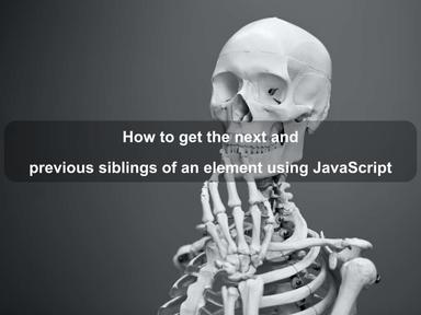Get the next and previous siblings of an element using JavaScript