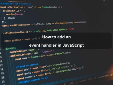 How to add an event handler in JavaScript