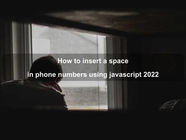 How to insert a space in phone numbers using javascript