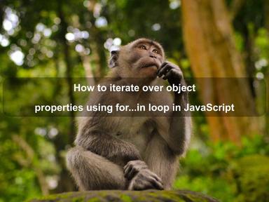 How to iterate over object properties using for...in loop in JavaScript