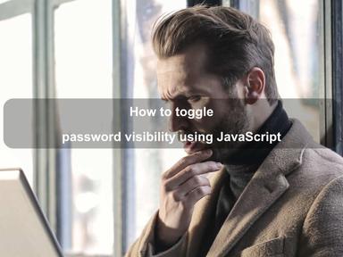 How to toggle password visibility using JavaScript