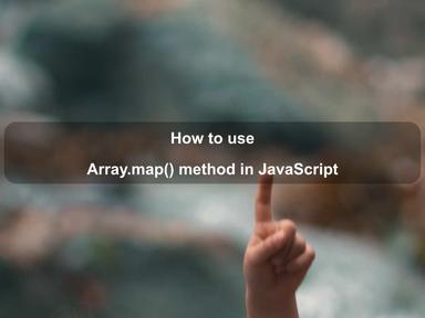 How to use Array.map() method in JavaScript